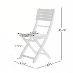 Chaises de salle à manger pliantes d'extérieur en bois d'acacia (lot de 2)
