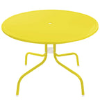 Table tulipe rétro en métal jaune de 99,7 cm (39,25 pouces) pour extérieur