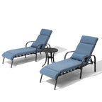 Chaise longue d'extérieur réglable avec coussin et table d'appoint