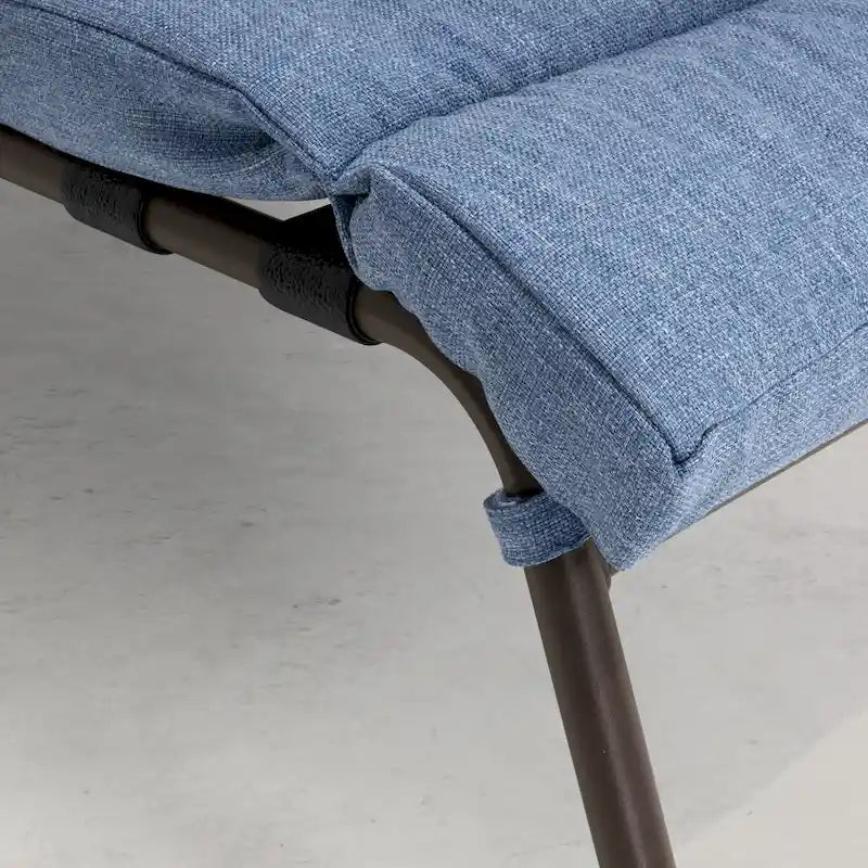 Chaise longue d'extérieur réglable avec coussin et table d'appoint