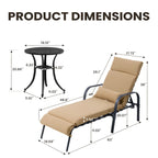 Chaise longue d'extérieur réglable avec coussin et table d'appoint