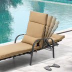 Chaise longue d'extérieur réglable avec coussin et table d'appoint