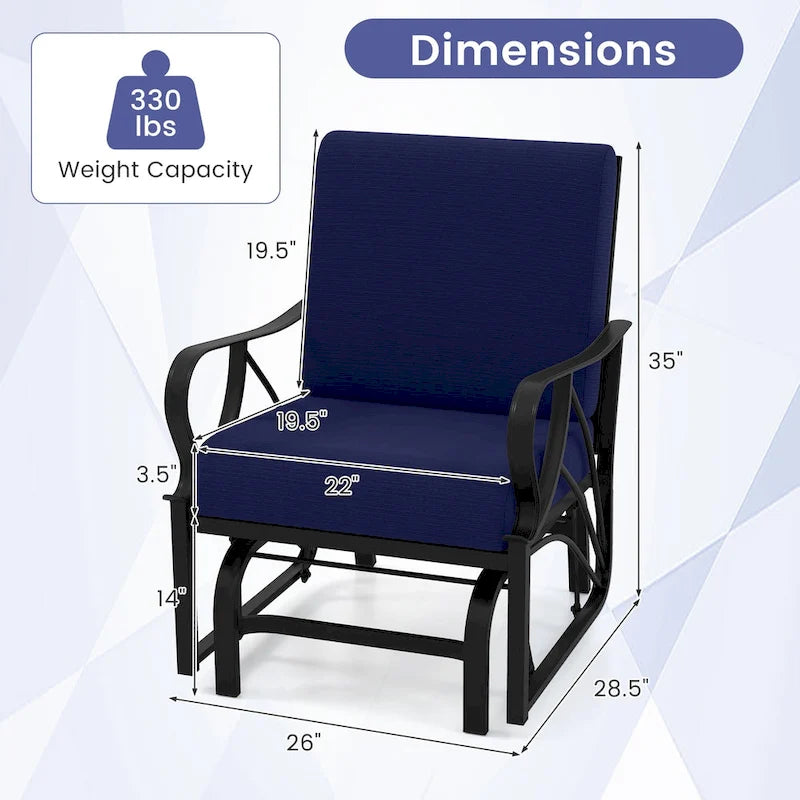 Gymax Lot de 2 fauteuils à bascule d'extérieur simples avec siège et