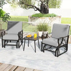 Gymax Lot de 2 fauteuils à bascule d'extérieur simples avec siège et