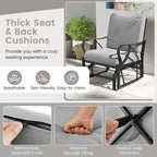 Gymax Lot de 2 fauteuils à bascule d'extérieur simples avec siège et