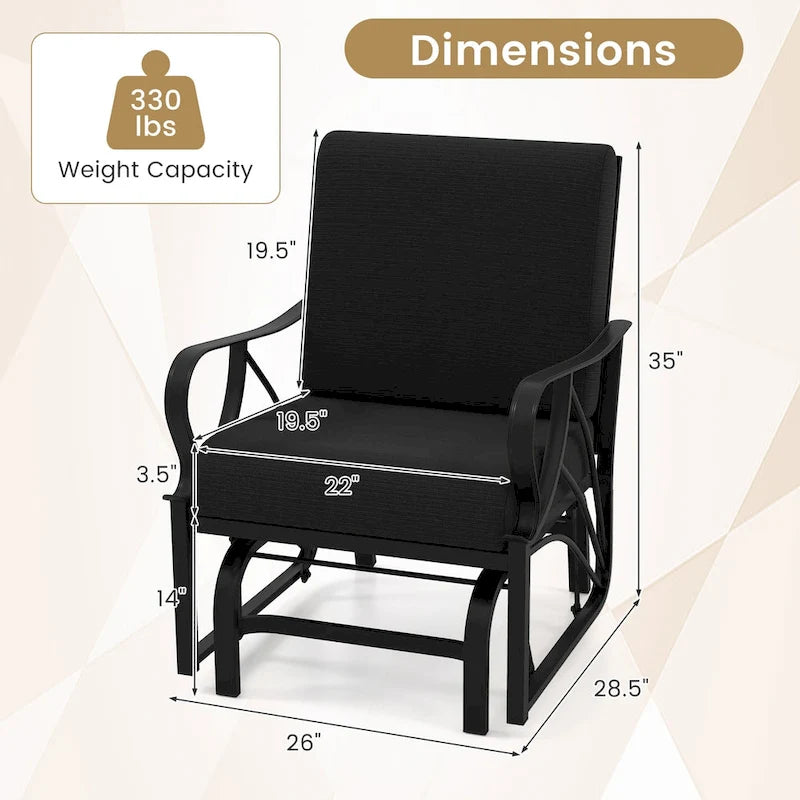 Gymax Lot de 2 fauteuils à bascule d'extérieur simples avec siège et