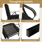 Gymax Lot de 2 fauteuils à bascule d'extérieur simples avec siège et