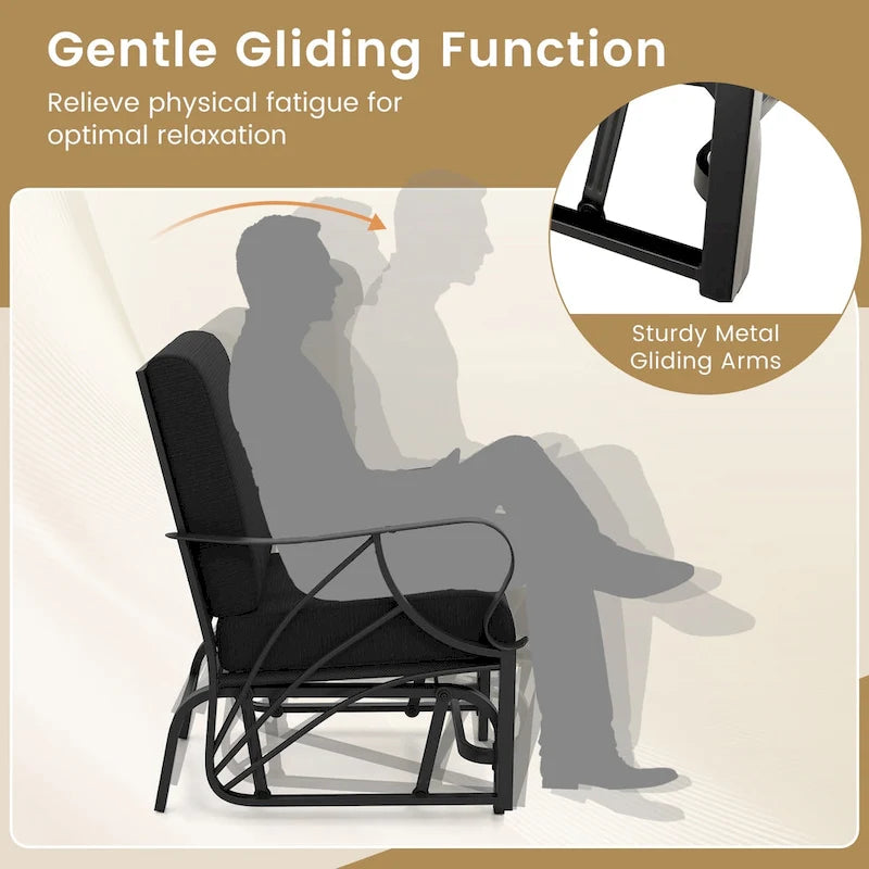 Gymax Lot de 2 fauteuils à bascule d'extérieur simples avec siège et