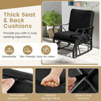 Gymax Lot de 2 fauteuils à bascule d'extérieur simples avec siège et