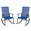 Gymax Ensemble de 2 chaises berçantes d'extérieur avec tissu respirant