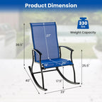 Gymax Ensemble de 2 chaises berçantes d'extérieur avec tissu respirant