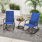 Gymax Ensemble de 2 chaises berçantes d'extérieur avec tissu respirant