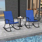 Gymax Ensemble de 2 chaises berçantes d'extérieur avec tissu respirant