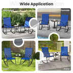 Gymax Ensemble de 2 chaises berçantes d'extérieur avec tissu respirant