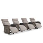 Ensemble de 4 fauteuils inclinables d'extérieur polyvalents Pocassy avec coussin beige