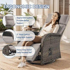 Ensemble de 4 fauteuils inclinables d'extérieur polyvalents Pocassy avec coussin beige