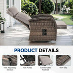 Ensemble de 4 fauteuils inclinables d'extérieur polyvalents Pocassy avec coussin beige