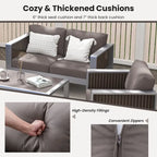 Fauteuil de jardin en aluminium avec coussins épais pour un confort optimal - 79 cm (L) x 70 cm (l) x 62 cm (H)