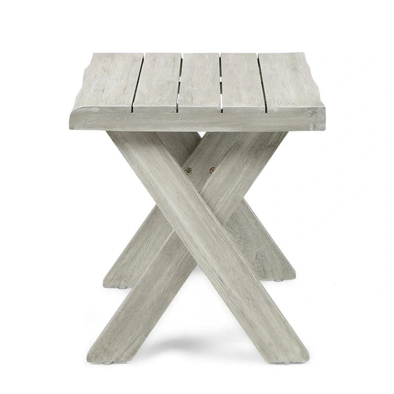 Table d'appoint d'extérieur, 45,7 cm (18 pouces), teck sablé, bois d'acacia gris