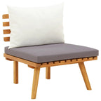 Ensemble canapé d'extérieur modulaire Roma 4 pièces avec table basse, bois massif, gris