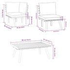 Ensemble canapé d'extérieur modulaire Roma 4 pièces avec table basse, bois massif, gris