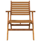 Ensemble de 2 chaises d'extérieur, design à lattes, bois d'acacia, finition brune