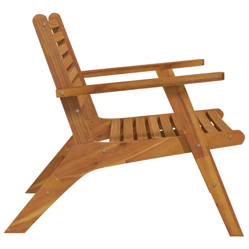 Ensemble de 2 chaises d'extérieur, design à lattes, bois d'acacia, finition brune
