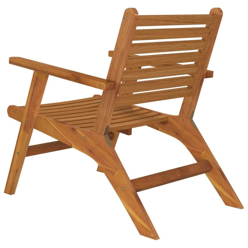 Ensemble de 2 chaises d'extérieur, design à lattes, bois d'acacia, finition brune