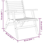 Ensemble de 2 chaises d'extérieur, design à lattes, bois d'acacia, finition brune