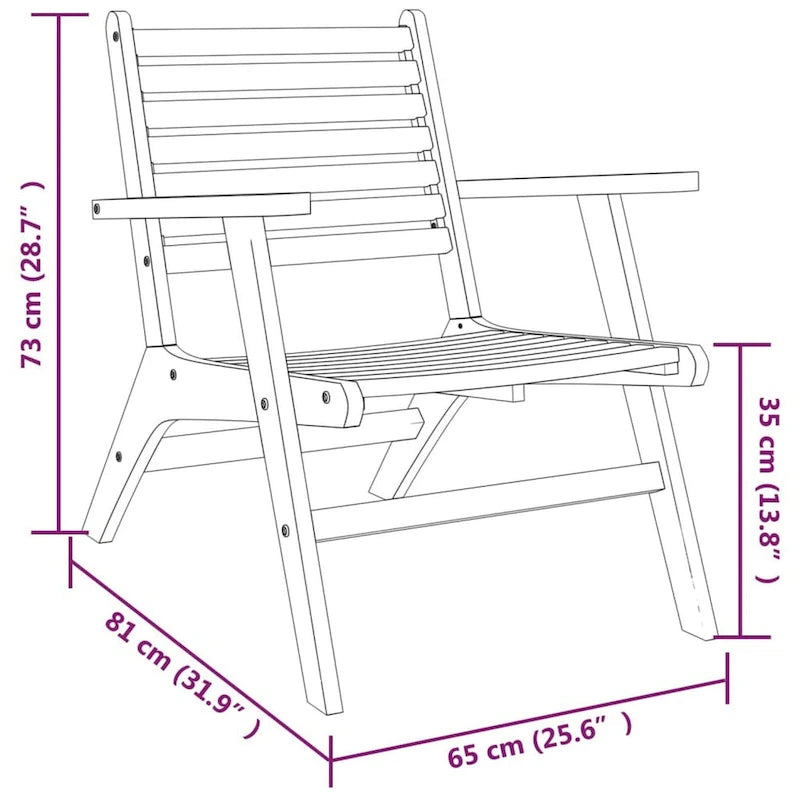 Ensemble de 2 chaises d'extérieur, design à lattes, bois d'acacia, finition brune