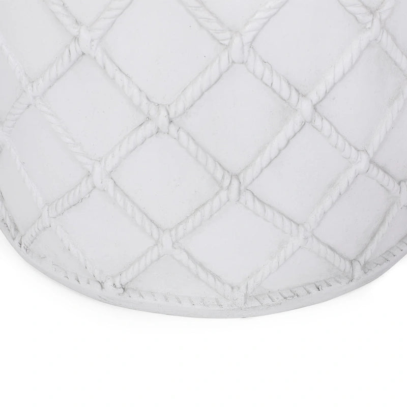 Table d'appoint d'extérieur, plateau rond de 38 cm, aspect béton blanc antique