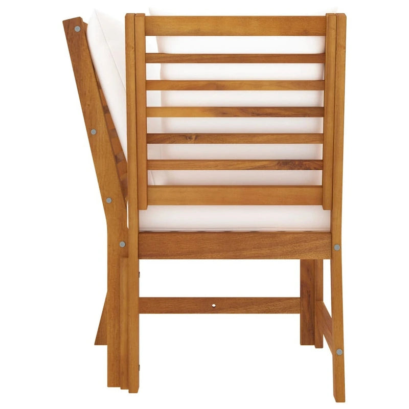Canapé d'angle modulaire d'extérieur avec assise en forme de coin, lattes en bois d'acacia