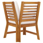 Canapé d'angle modulaire d'extérieur avec assise en forme de coin, lattes en bois d'acacia