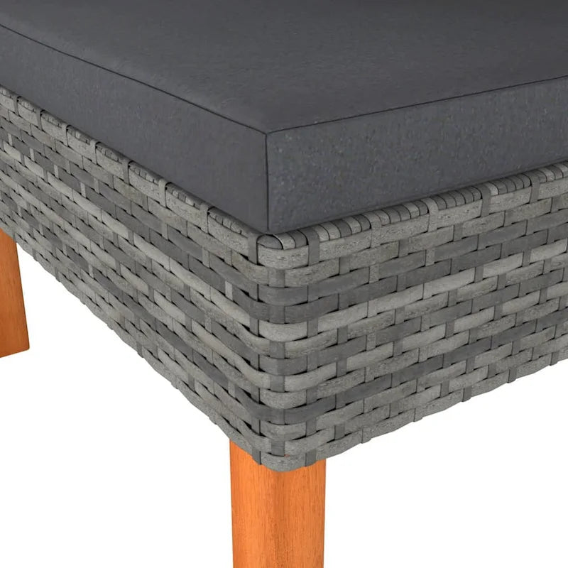 Canapé d'angle d'extérieur modulaire Casey 2 pièces, coussins en tissu rotin gris