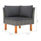 Canapé d'angle d'extérieur modulaire Casey 2 pièces, coussins en tissu rotin gris