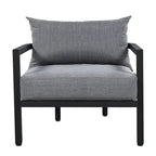 Ensemble de mobilier de patio, ensemble de canapé d'extérieur en acier 5 pièces, ensemble de conversation tout temps avec table basse et 2 chaises individuelles