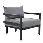 Ensemble de mobilier de patio, ensemble de canapé d'extérieur en acier 5 pièces, ensemble de conversation tout temps avec table basse et 2 chaises individuelles