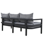 Ensemble de mobilier de patio, ensemble de canapé d'extérieur en acier 5 pièces, ensemble de conversation tout temps avec table basse et 2 chaises individuelles