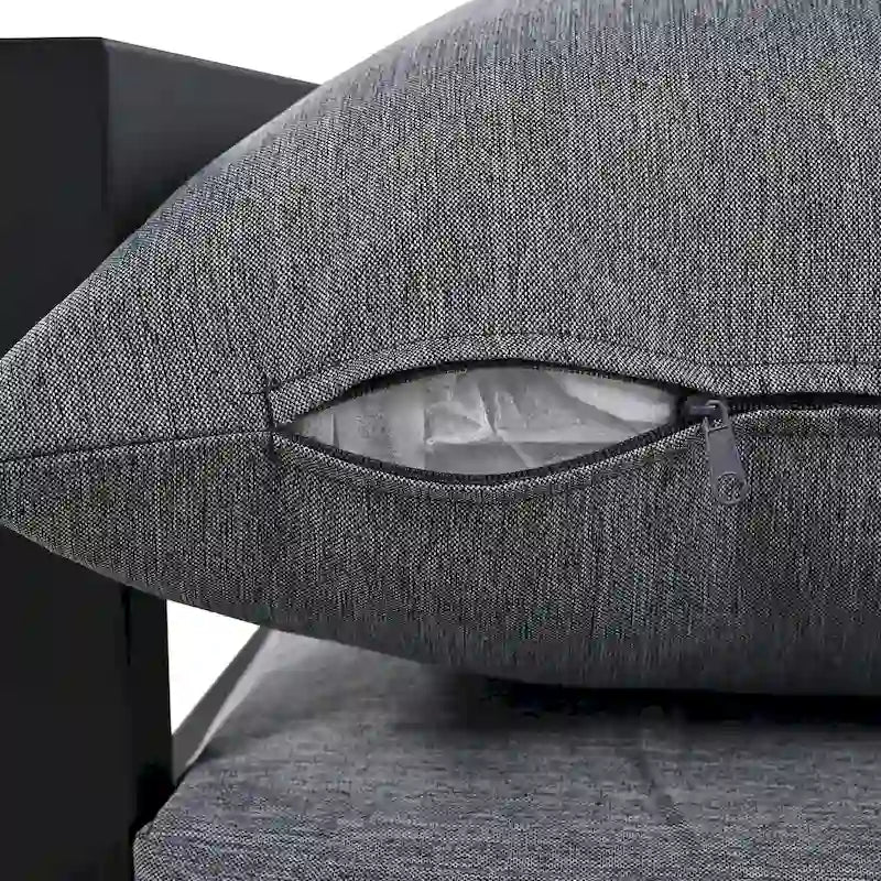 Ensemble de mobilier de patio, ensemble de canapé d'extérieur en acier 5 pièces, ensemble de conversation tout temps avec table basse et 2 chaises individuelles