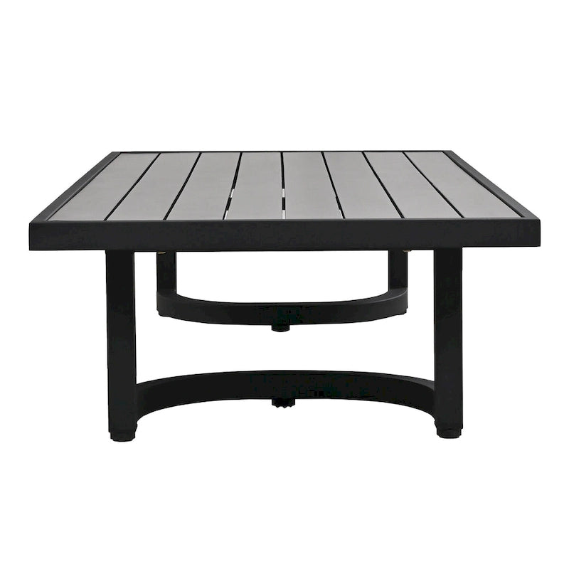 Ensemble de mobilier de patio, ensemble de canapé d'extérieur en acier 5 pièces, ensemble de conversation tout temps avec table basse et 2 chaises individuelles