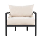 Ensemble de mobilier de patio, ensemble de canapé d'extérieur en acier 5 pièces, ensemble de conversation tout temps avec table basse et 2 chaises individuelles