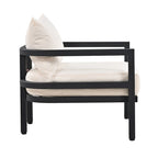 Ensemble de mobilier de patio, ensemble de canapé d'extérieur en acier 5 pièces, ensemble de conversation tout temps avec table basse et 2 chaises individuelles