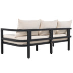 Ensemble de mobilier de patio, ensemble de canapé d'extérieur en acier 5 pièces, ensemble de conversation tout temps avec table basse et 2 chaises individuelles