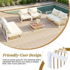 Ensemble de mobilier de patio 7 pièces, ensemble de mobilier de conversation résistant aux intempéries, ensemble de canapé d'angle pour patio avec coussins et table basse
