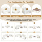 Ensemble de mobilier de patio 7 pièces, ensemble de mobilier de conversation résistant aux intempéries, ensemble de canapé d'angle pour patio avec coussins et table basse
