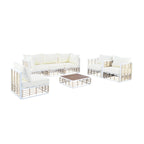 Ensemble de mobilier de patio 7 pièces, ensemble de mobilier de conversation résistant aux intempéries, ensemble de canapé d'angle pour patio avec coussins et table basse