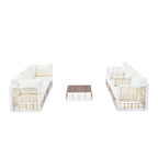 Ensemble de mobilier de patio 7 pièces, ensemble de mobilier de conversation résistant aux intempéries, ensemble de canapé d'angle pour patio avec coussins et table basse