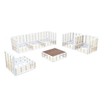 Ensemble de mobilier de patio 7 pièces, ensemble de mobilier de conversation résistant aux intempéries, ensemble de canapé d'angle pour patio avec coussins et table basse