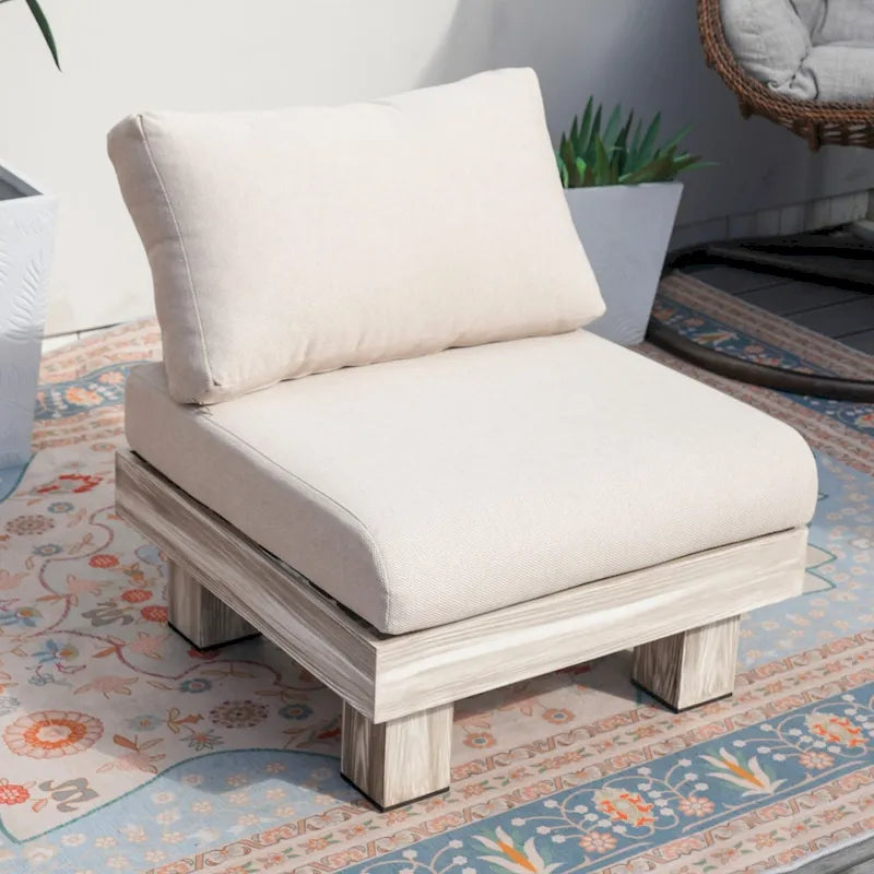 Ensemble de canapé d'extérieur 3 pièces en aluminium avec coussins rembourrés de mousse et table basse