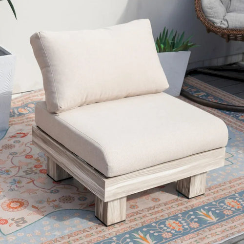 Ensemble de canapé d'extérieur 3 pièces en aluminium avec coussins rembourrés de mousse et table basse